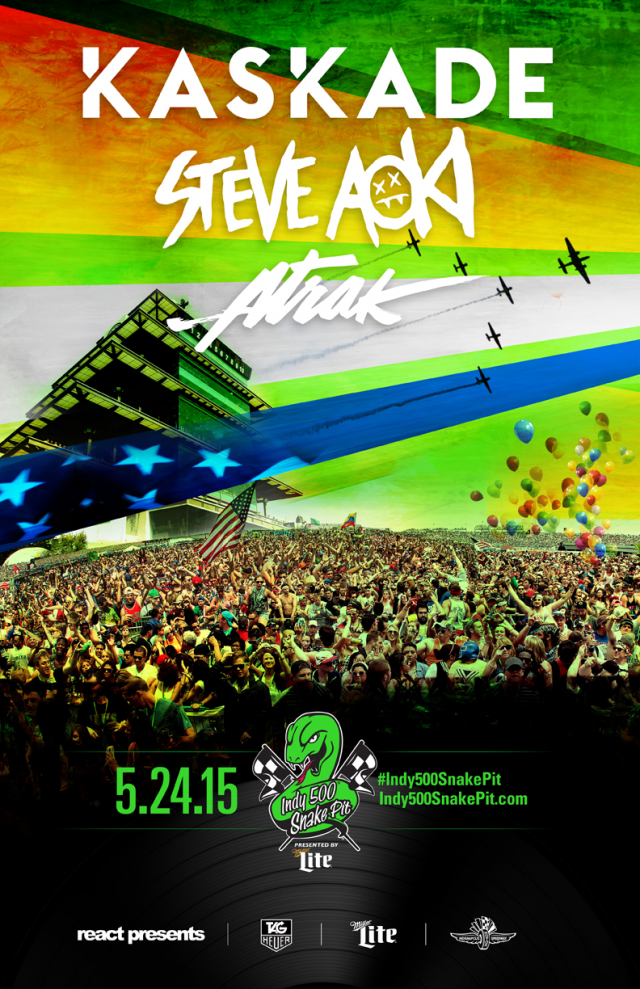 [TICKET GIVEAWAY] Win Tickets To See Kaskade, Steve Aoki, and A-Trak At The Indy 500 Snake Pit 