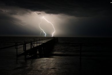 sea-pier-storm-cloud-sky-lightning