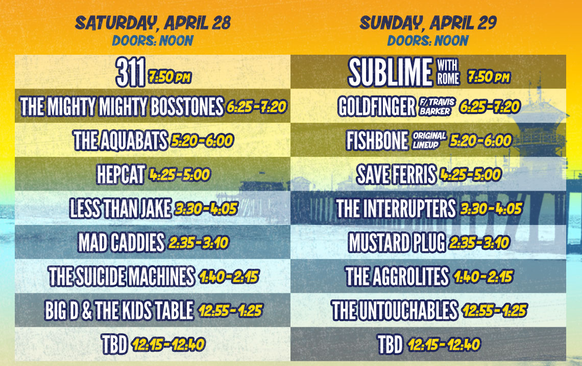 Back To The Beach Daily Lineup